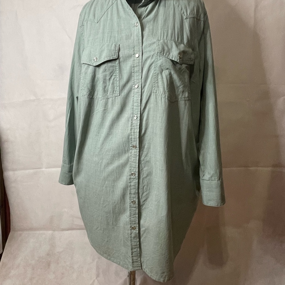 Women’s long sleeve Wrangler denim style dress Pale Green size 2x
